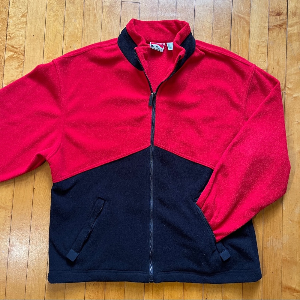 Vintage Marlboro Unlimited Jacket Men's Size L Full Zip Fleece Long Sleeve